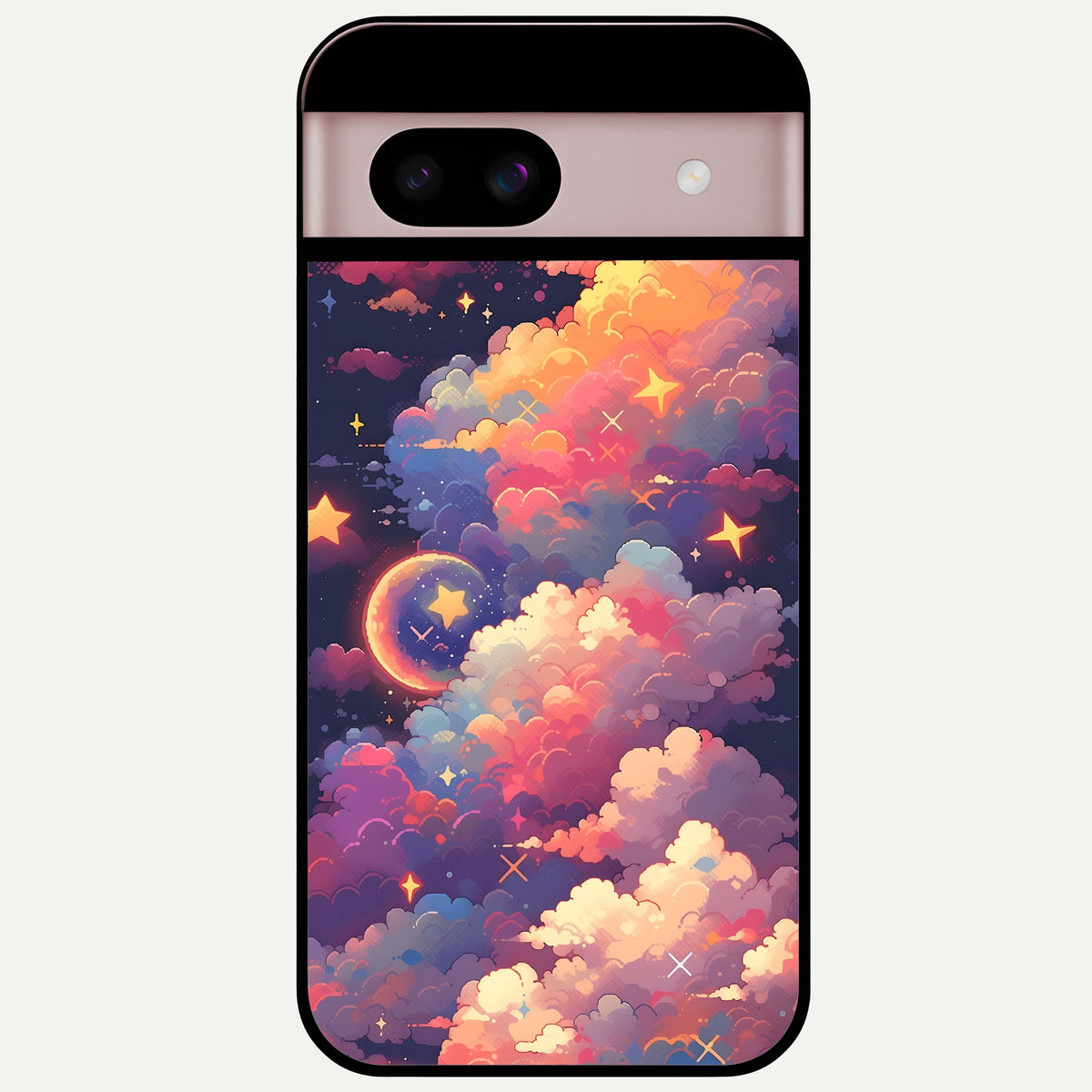  Starlit Dream Clouds Glass Case For Google Pixel 8 back cover – full design glossy printed glass finish