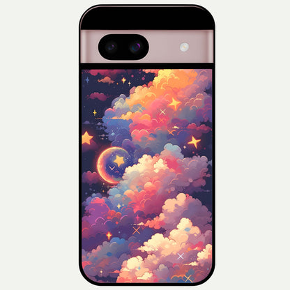  Starlit Dream Clouds Glass Case For Google Pixel 8 back cover – full design glossy printed glass finish