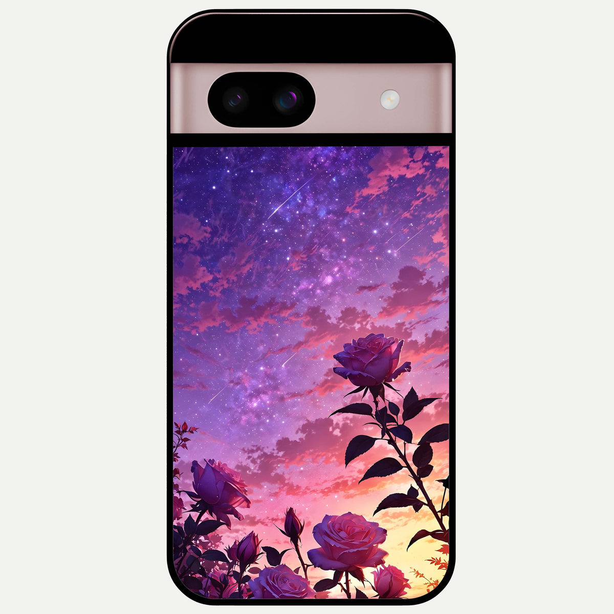  Starlit Rose Twilight Glass Case For Google Pixel 8 back cover – full design glossy printed glass finish