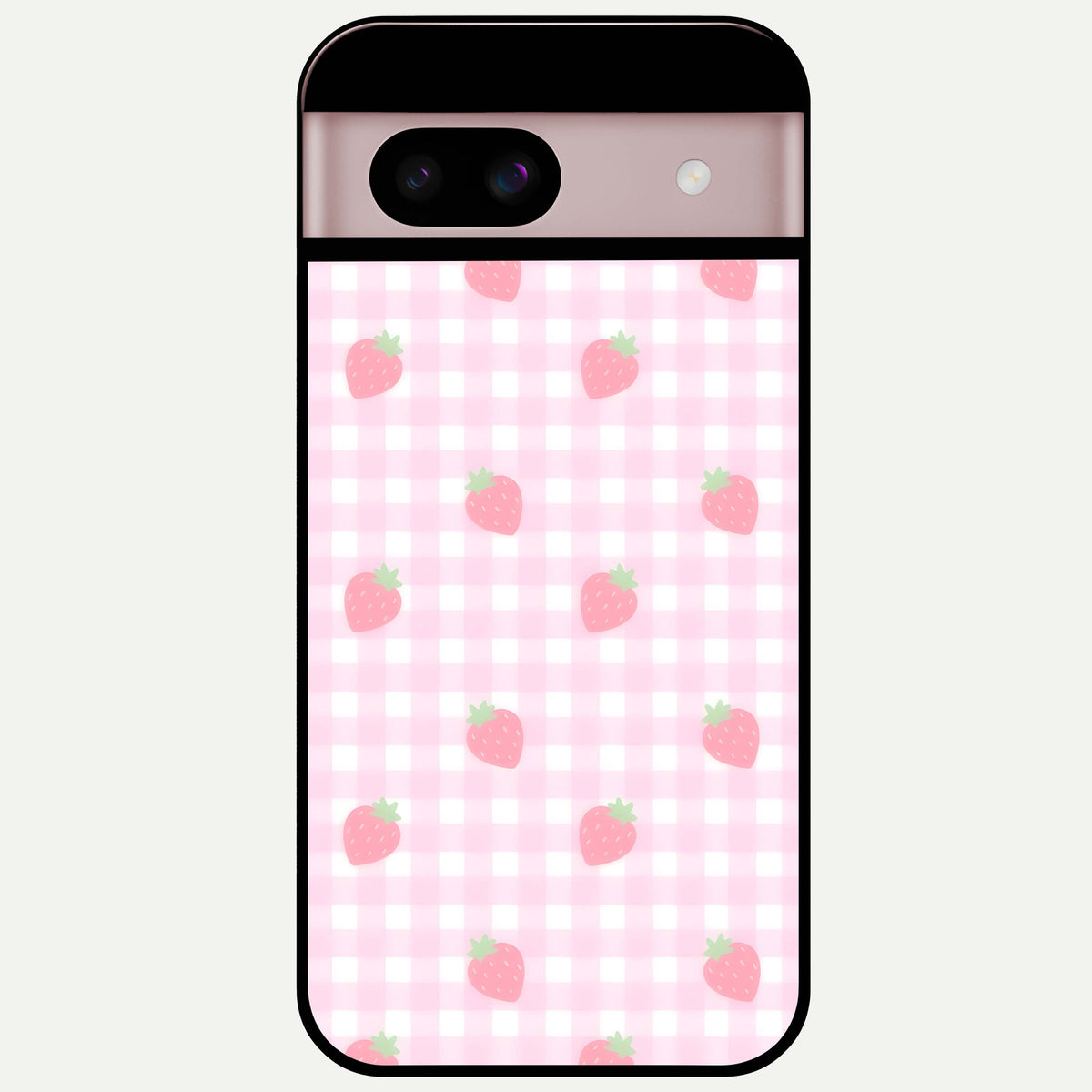  Strawberry Picnic Love Glass Case For Google Pixel 8 back cover – full design glossy printed glass finish