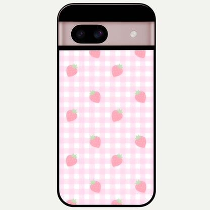  Strawberry Picnic Love Glass Case For Google Pixel 8 back cover – full design glossy printed glass finish
