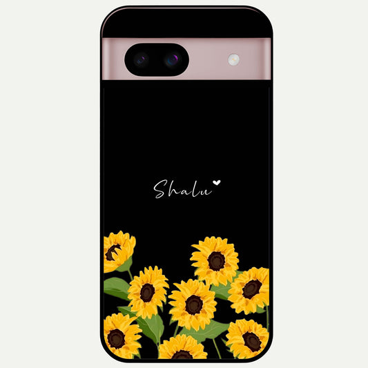  Sunflower Sky Bloom Glass Case For Google Pixel 8 back cover – full design glossy printed glass finish