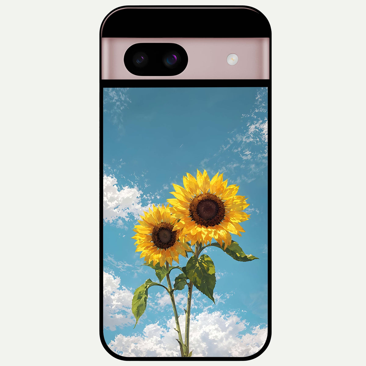  Sunlit Daisy Glow Glass Case For Google Pixel 8 back cover – full design glossy printed glass finish