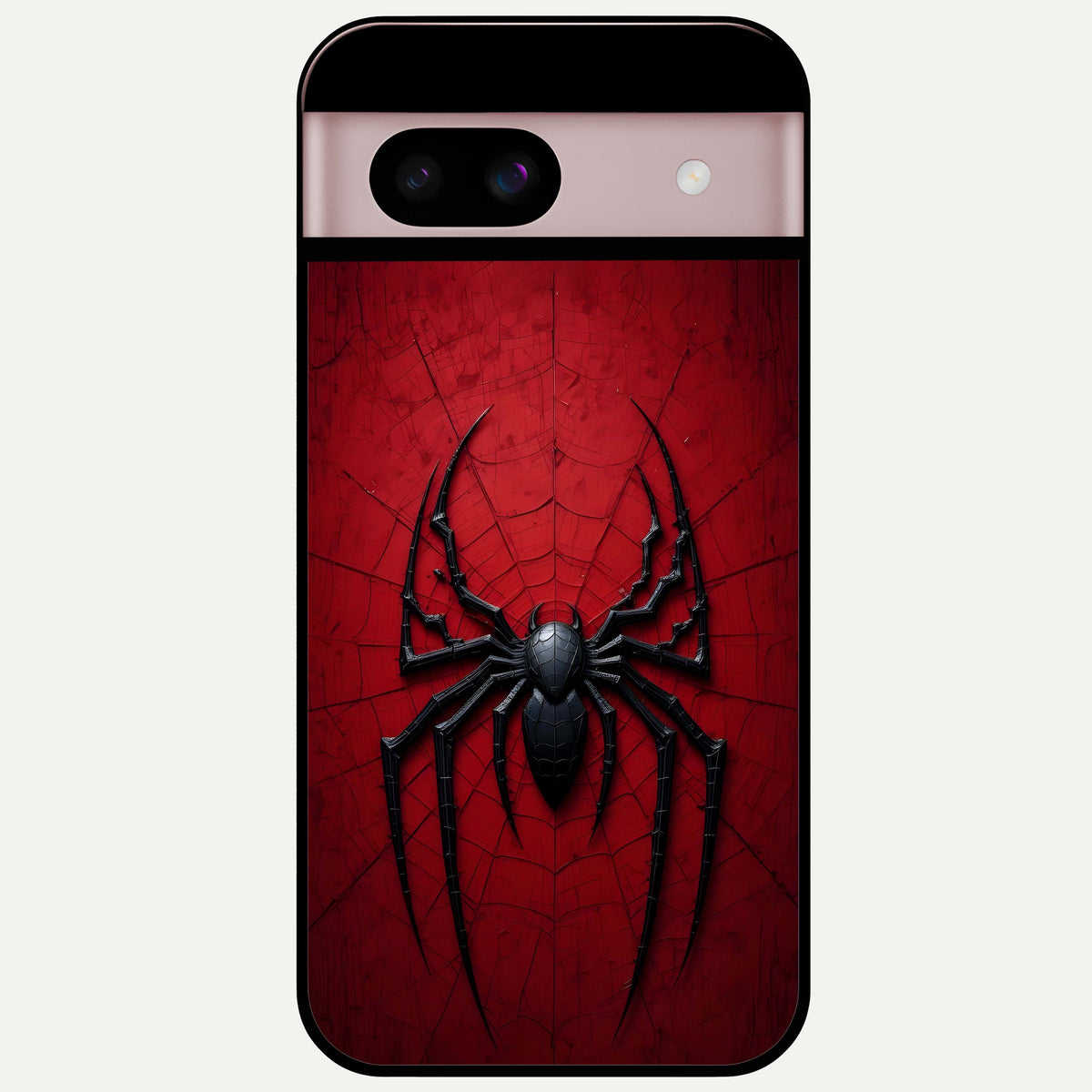  Superhero Web Emblem Glass Case For Google Pixel 8 back cover – full design glossy printed glass finish