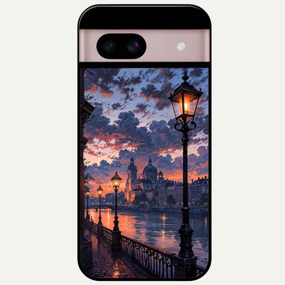  Twilight River Lights Glass Case For Google Pixel 8 back cover – full design glossy printed glass finish