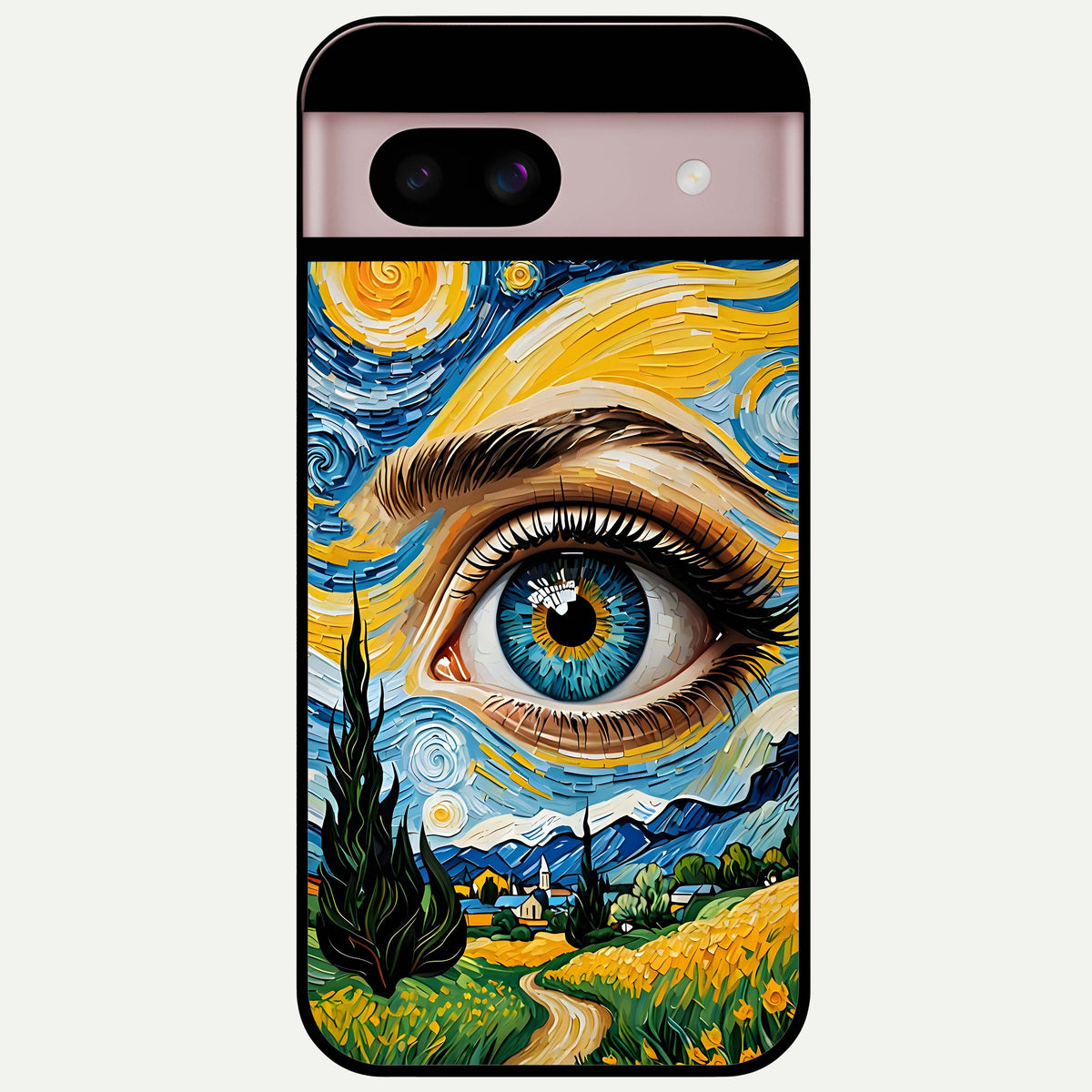  Van Gogh Eye Glass Case For Google Pixel 8 back cover – full design glossy printed glass finish