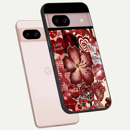  Aesthetic Little Freak phone case For Google Pixel 8 showing premium glass back cover with detailed artwork