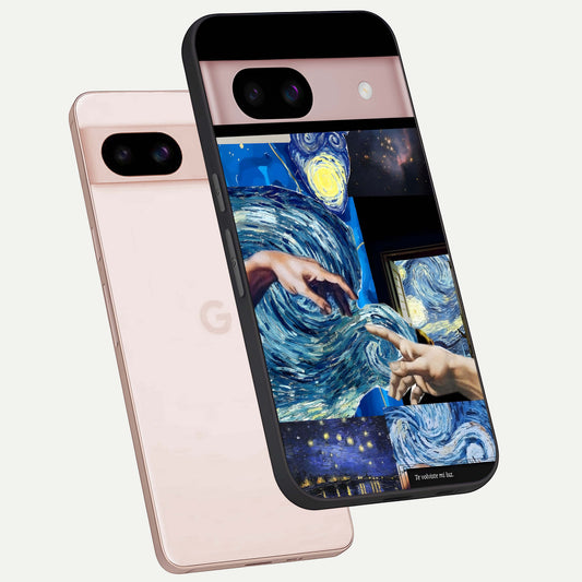  Aesthetic Vando Hands phone case For Google Pixel 8 showing premium glass back cover with detailed artwork