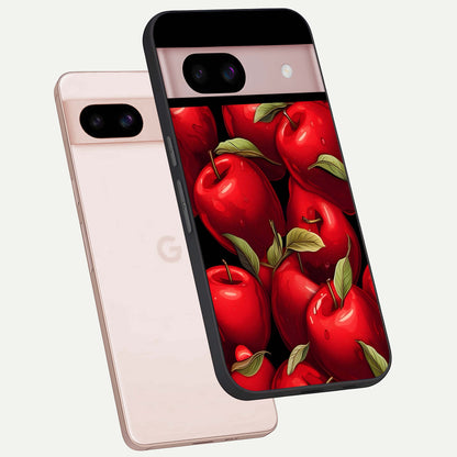  Apple Pattern phone case For Google Pixel 8 showing premium glass back cover with detailed artwork