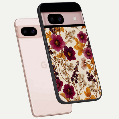  Autumn Wine Bloom phone case For Google Pixel 8 showing premium glass back cover with detailed artwork