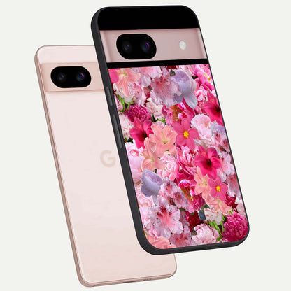 Bloom Crush Fantasy phone case For Google Pixel 8 showing premium glass back cover with detailed artwork