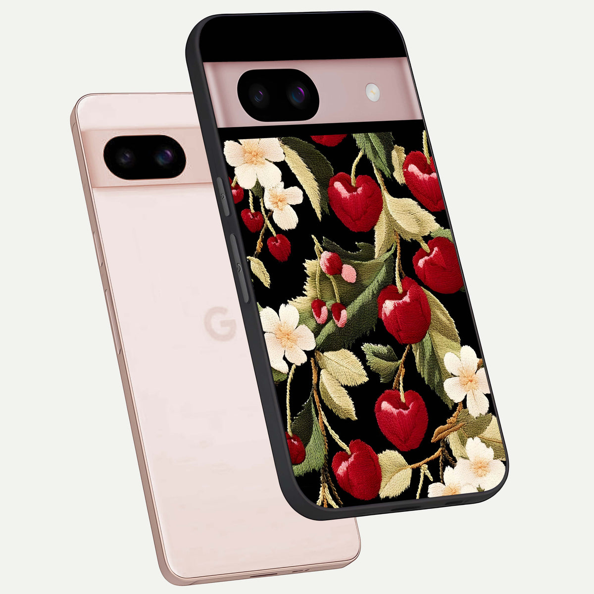  Blooming Spendor Bird phone case For Google Pixel 8 showing premium glass back cover with detailed artwork