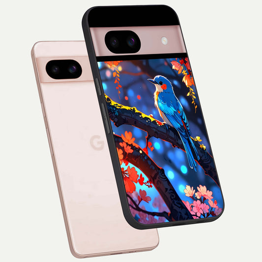  Blooming Water Drift phone case For Google Pixel 8 showing premium glass back cover with detailed artwork