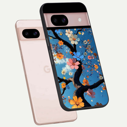  Blossom Dream Sky phone case For Google Pixel 8 showing premium glass back cover with detailed artwork