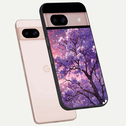  Blossom Tree phone case For Google Pixel 8 showing premium glass back cover with detailed artwork