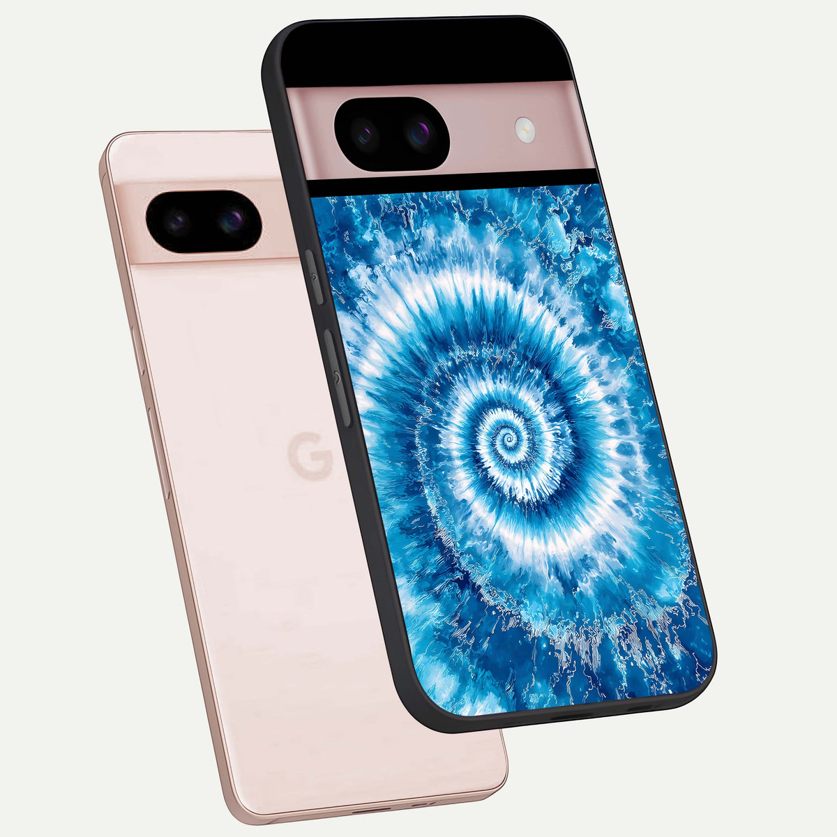  Blue Galaxy Wave phone case For Google Pixel 8 showing premium glass back cover with detailed artwork