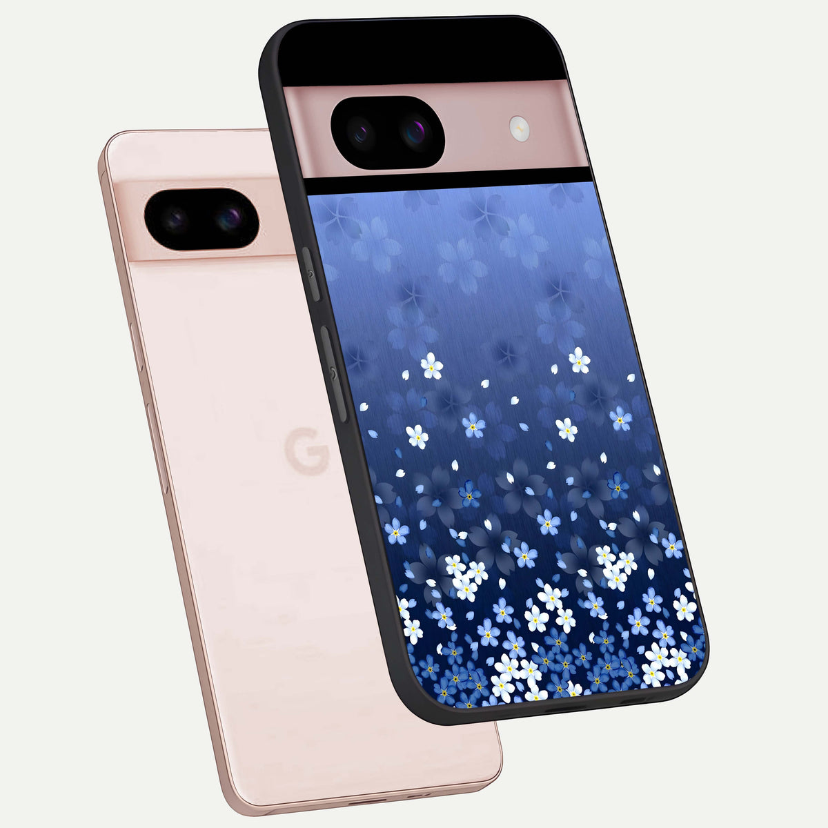  Blue Starry phone case For Google Pixel 8 showing premium glass back cover with detailed artwork