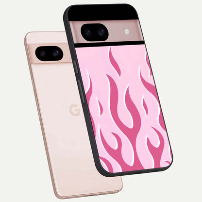  Blush Flame Energy phone case For Google Pixel 8 showing premium glass back cover with detailed artwork