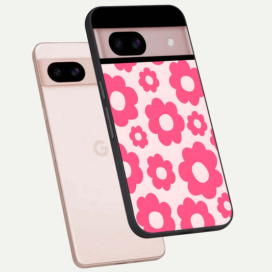  Blush Flower Pop phone case For Google Pixel 8 showing premium glass back cover with detailed artwork