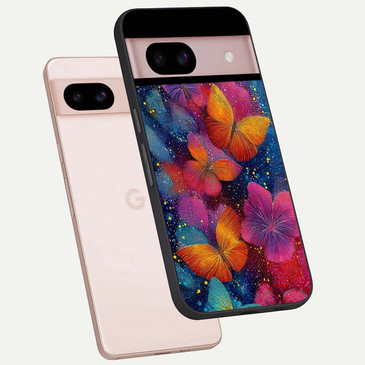  Butterfly Dream Mist phone case For Google Pixel 8 showing premium glass back cover with detailed artwork
