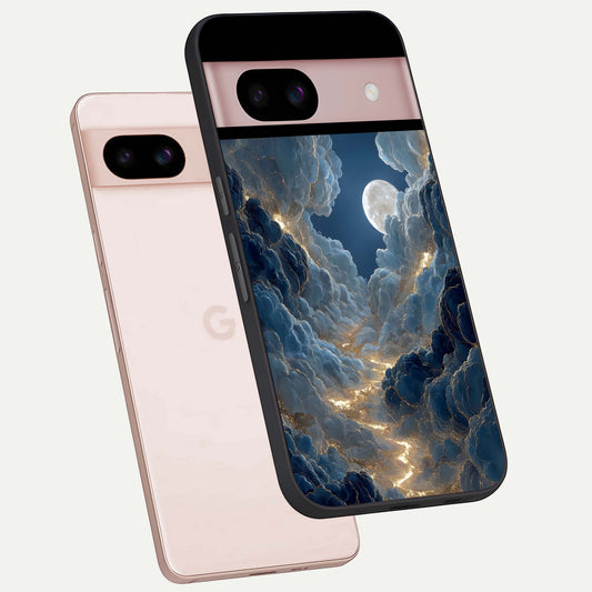  Celestial Cloud Road phone case For Google Pixel 8 showing premium glass back cover with detailed artwork