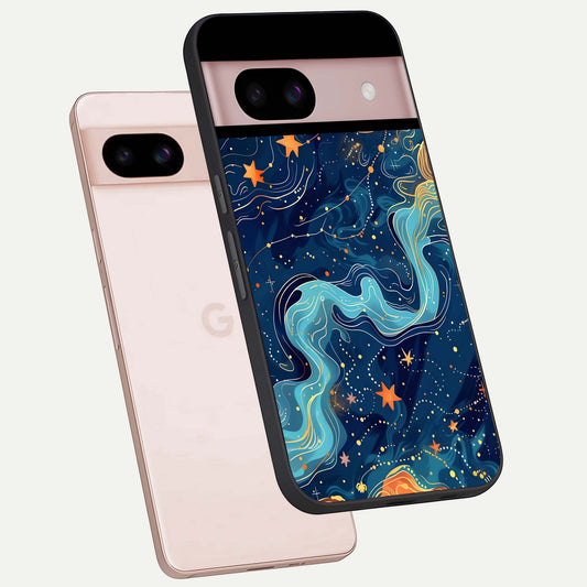  Celestial Dream Flow phone case For Google Pixel 8 showing premium glass back cover with detailed artwork