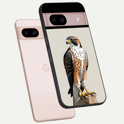  Clever Eagle phone case For Google Pixel 8 showing premium glass back cover with detailed artwork