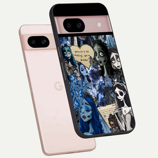  Corpse Bride Posters phone case For Google Pixel 8 showing premium glass back cover with detailed artwork