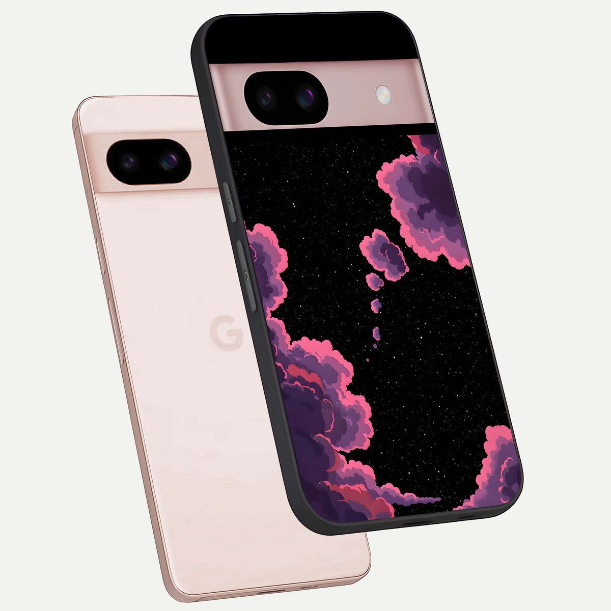  Cosmic Cloud Journey phone case For Google Pixel 8 showing premium glass back cover with detailed artwork
