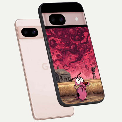  Courage Under Sky phone case For Google Pixel 8 showing premium glass back cover with detailed artwork
