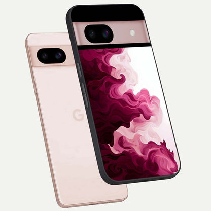  Crimson Wave Flow phone case For Google Pixel 8 showing premium glass back cover with detailed artwork