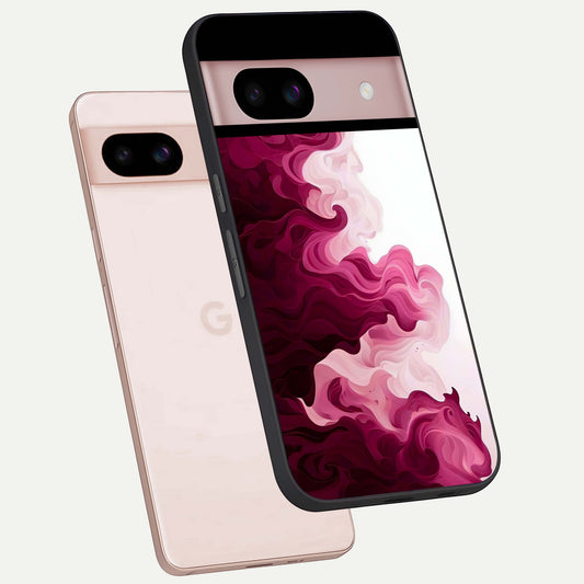  Crimson Wave Flow phone case For Google Pixel 8 showing premium glass back cover with detailed artwork