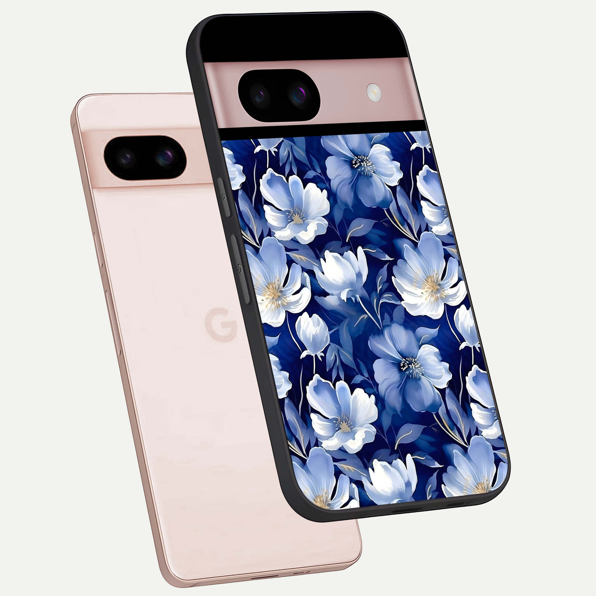  Cute Floral Patterns phone case For Google Pixel 8 showing premium glass back cover with detailed artwork