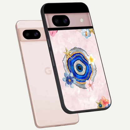  Divine Aura Bloom phone case For Google Pixel 8 showing premium glass back cover with detailed artwork