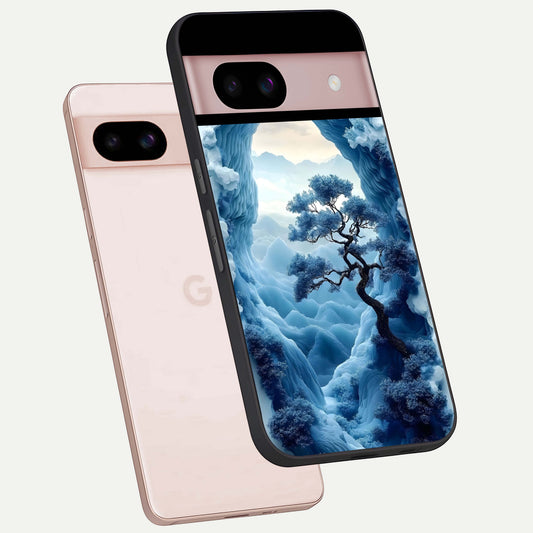  Frozen Serenity Gate phone case For Google Pixel 8 showing premium glass back cover with detailed artwork