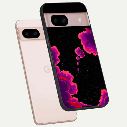  Galaxy Dream Frame phone case For Google Pixel 8 showing premium glass back cover with detailed artwork