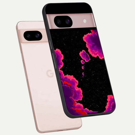  Galaxy Dream Frame phone case For Google Pixel 8 showing premium glass back cover with detailed artwork