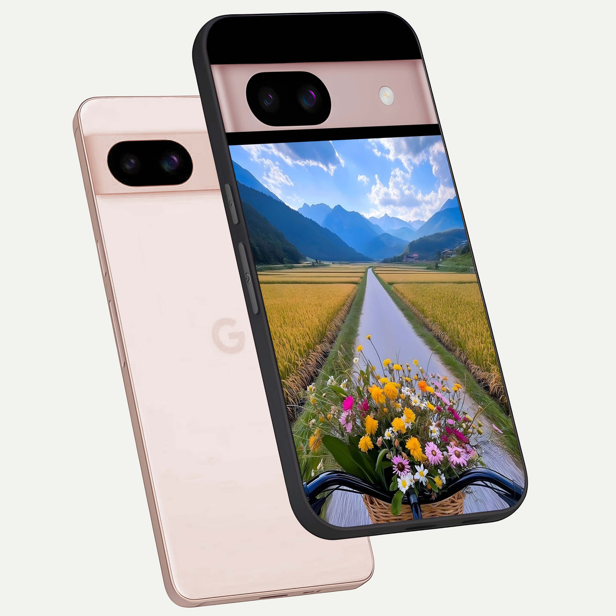  Golden Field Journey phone case For Google Pixel 8 showing premium glass back cover with detailed artwork