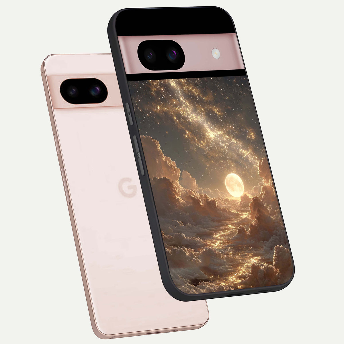  Golden Sky Dream phone case For Google Pixel 8 showing premium glass back cover with detailed artwork