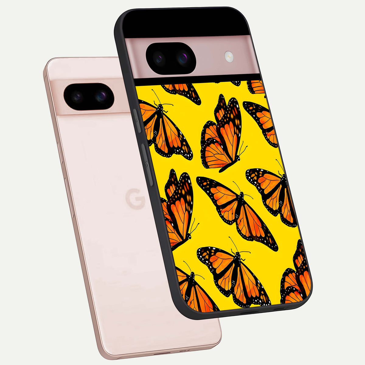  Golden Wing Flight phone case For Google Pixel 8 showing premium glass back cover with detailed artwork