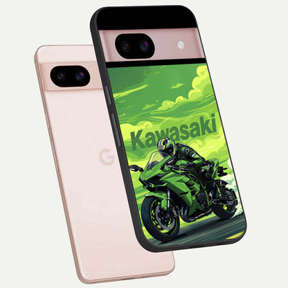  Greenery Sky phone case For Google Pixel 8 showing premium glass back cover with detailed artwork