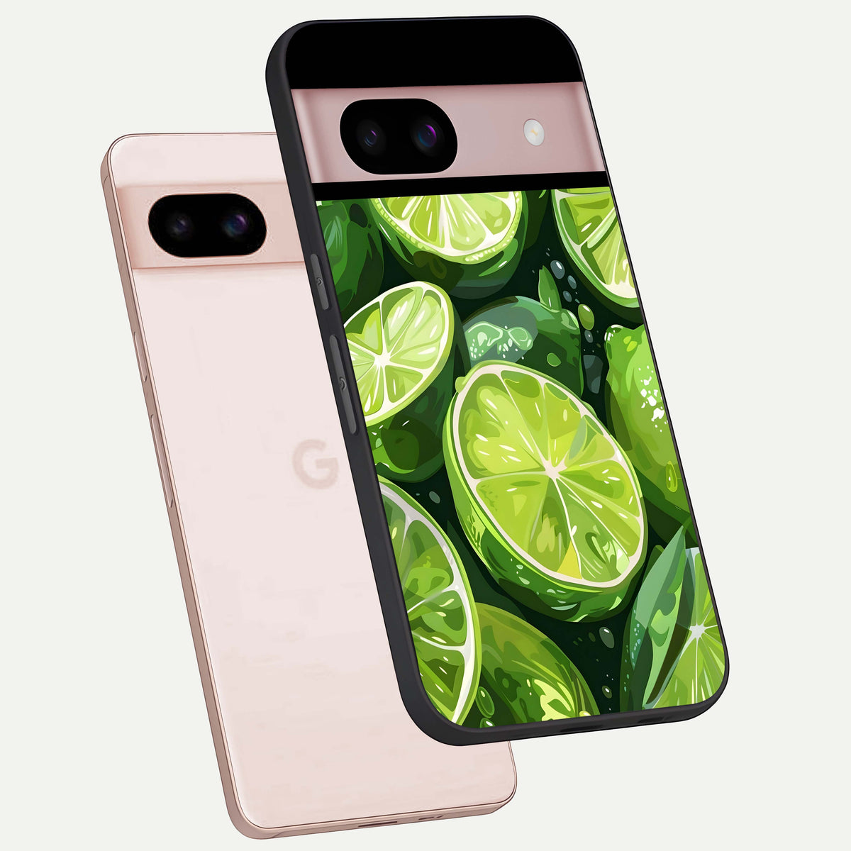  Green Kawasaki phone case For Google Pixel 8 showing premium glass back cover with detailed artwork