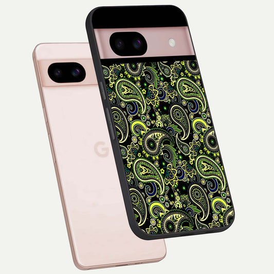  Green Lemon phone case For Google Pixel 8 showing premium glass back cover with detailed artwork