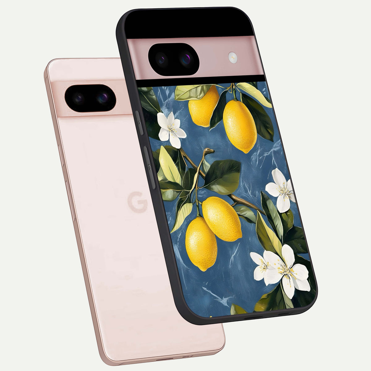  Lemon Dream Garden phone case For Google Pixel 8 showing premium glass back cover with detailed artwork