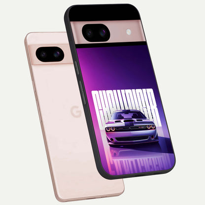  Midnight Muscle Ride phone case For Google Pixel 8 showing premium glass back cover with detailed artwork