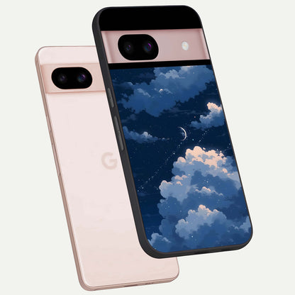  Moon Dream Haze phone case For Google Pixel 8 showing premium glass back cover with detailed artwork