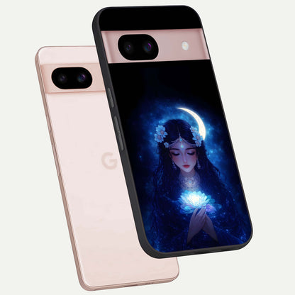  Mystic Moon Queen phone case For Google Pixel 8 showing premium glass back cover with detailed artwork