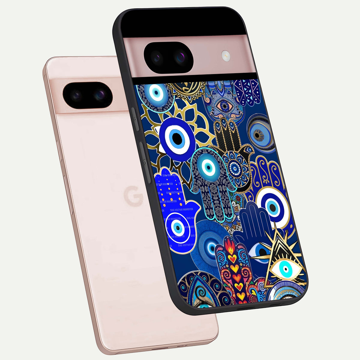  Mystic Palm Guard phone case For Google Pixel 8 showing premium glass back cover with detailed artwork