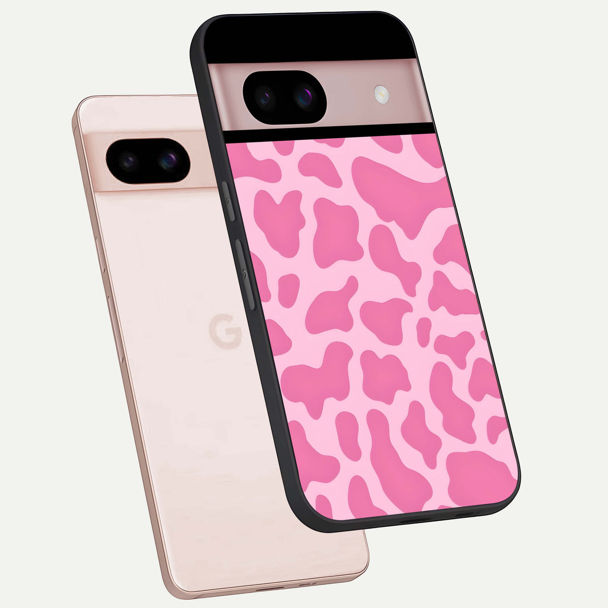  Pinkish Scenery phone case For Google Pixel 8 showing premium glass back cover with detailed artwork