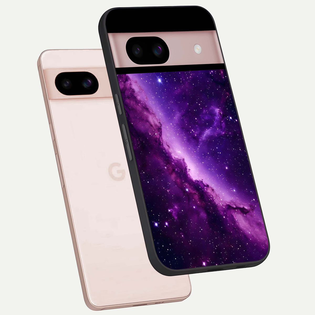  Purple Shade Sky phone case For Google Pixel 8 showing premium glass back cover with detailed artwork